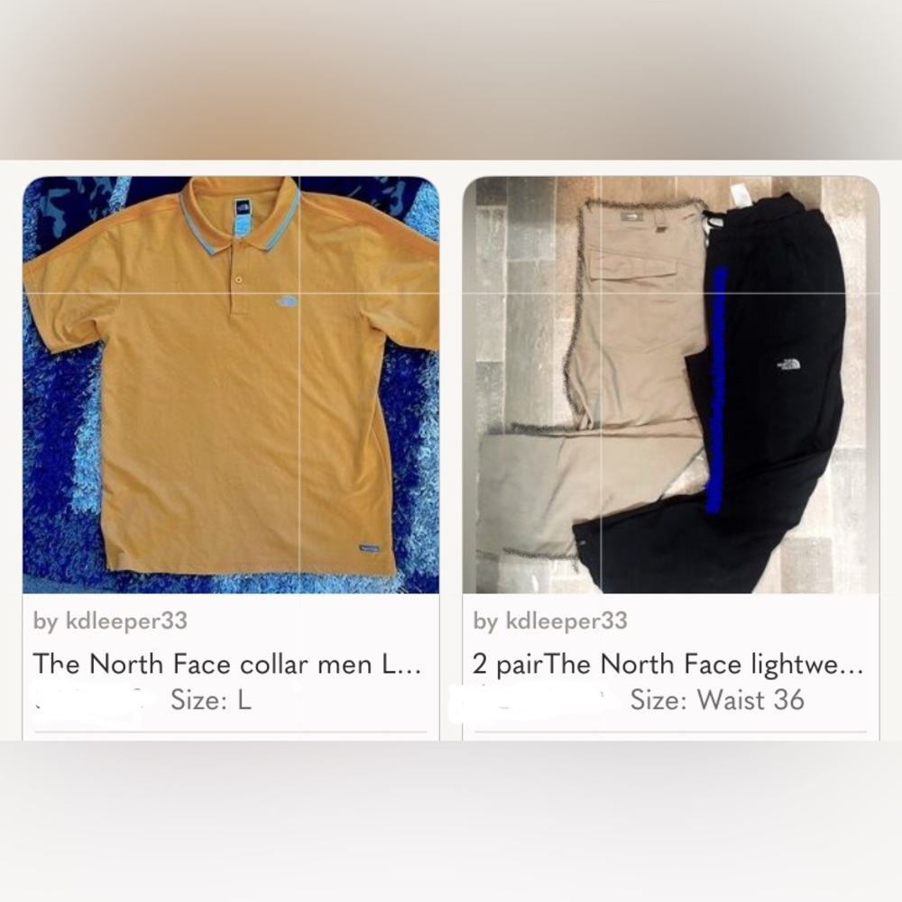 3pc Bundle The North Face Men', Lg polo & 2 pants 36 waist